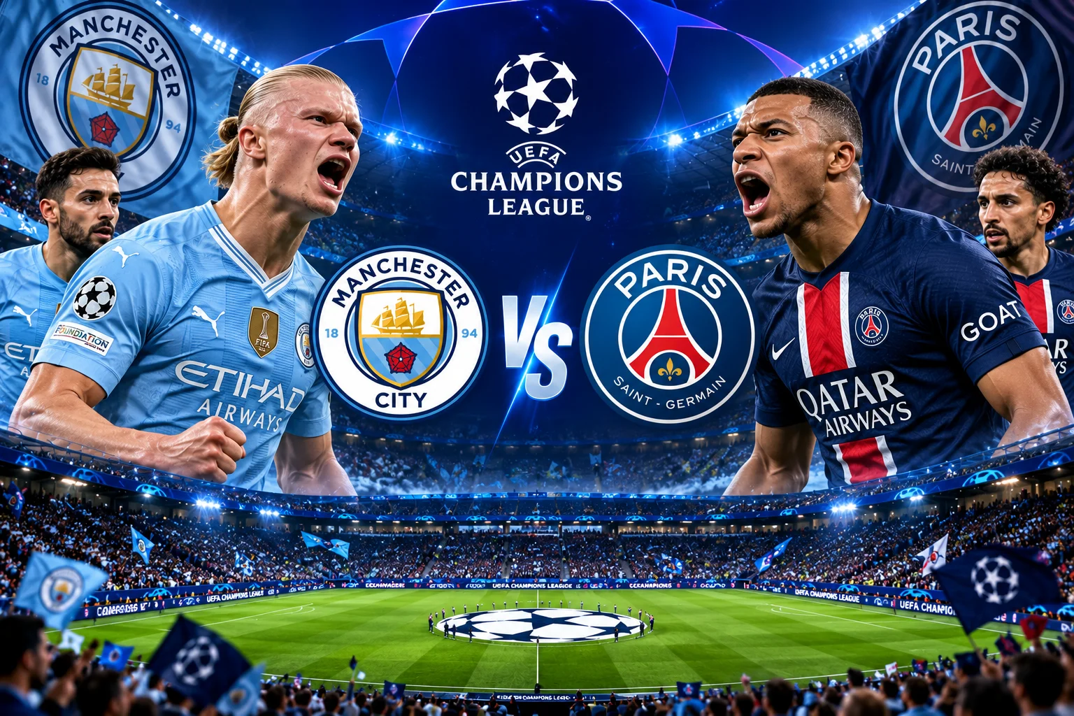 Prediksi Skor Manchester City vs PSG dan Duel Taktik
